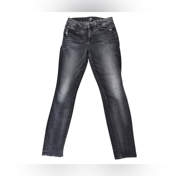 7 FOR ALL MANKIND - High Waisted Ankle Stretch Skinny Jeans Sz 28 - Picture 6 of 7